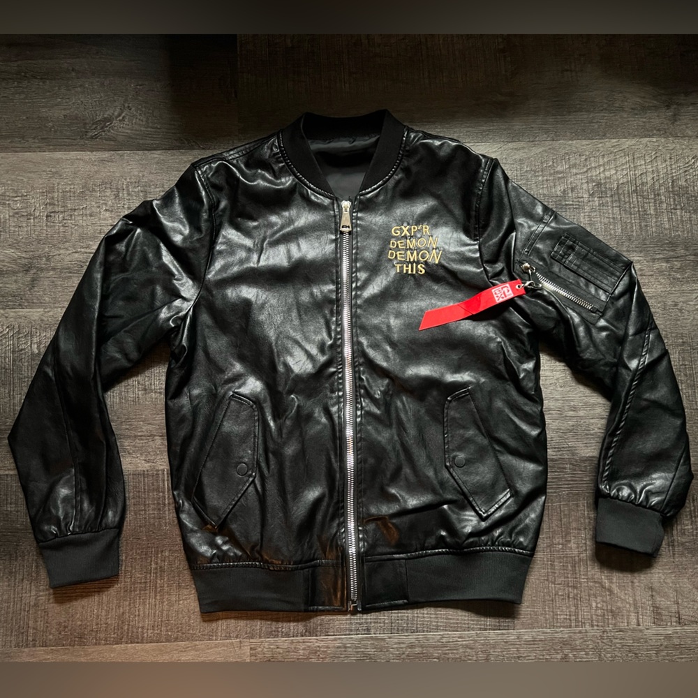 GXP 1999 Black Streetwear Demon Bomber Jacket, XL
